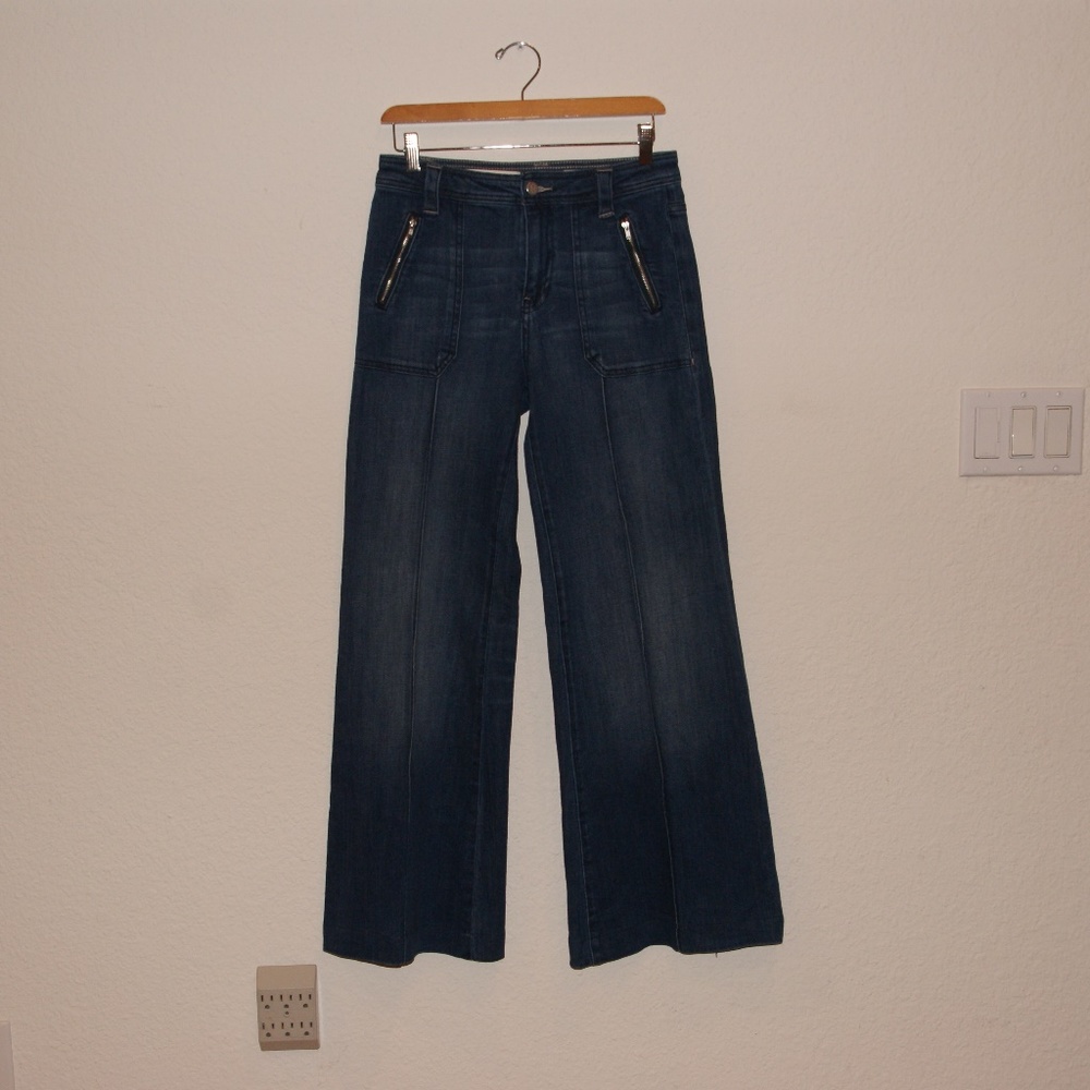 Anthro PILCRO Wide-Leg Denim Palazzo Jeans sz 27 - Picture 1 of 8